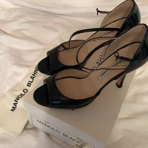 Black Patent Manolo Heels size 40